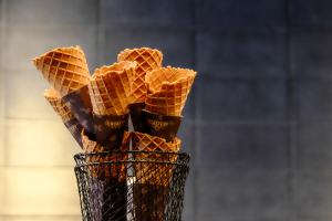Ice Cream Cones at The Roaster by Nozy Coffee Jingumae Tokyo Japan