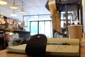 Notebook at Arise Coffee Entangle Kiyosumi Shirakawa Tokyo Japan