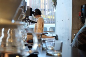 Interior Workspace of Ratio Coffee & Cycle Tokyo Japan