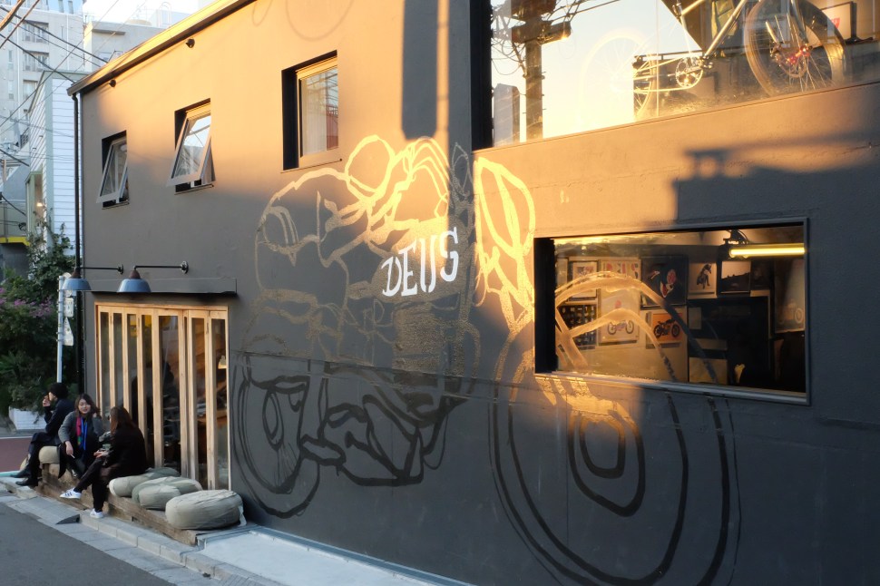 Outside Seating Deus ex Machina cafe Harajuku Tokyo Japan