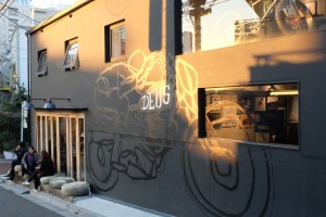 Cafe exterior of Deus ex Machina Harajuku Tokyo Japan