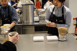 Happy Baristas at Blue Bottle Coffee Shinjuku Tokyo Japan