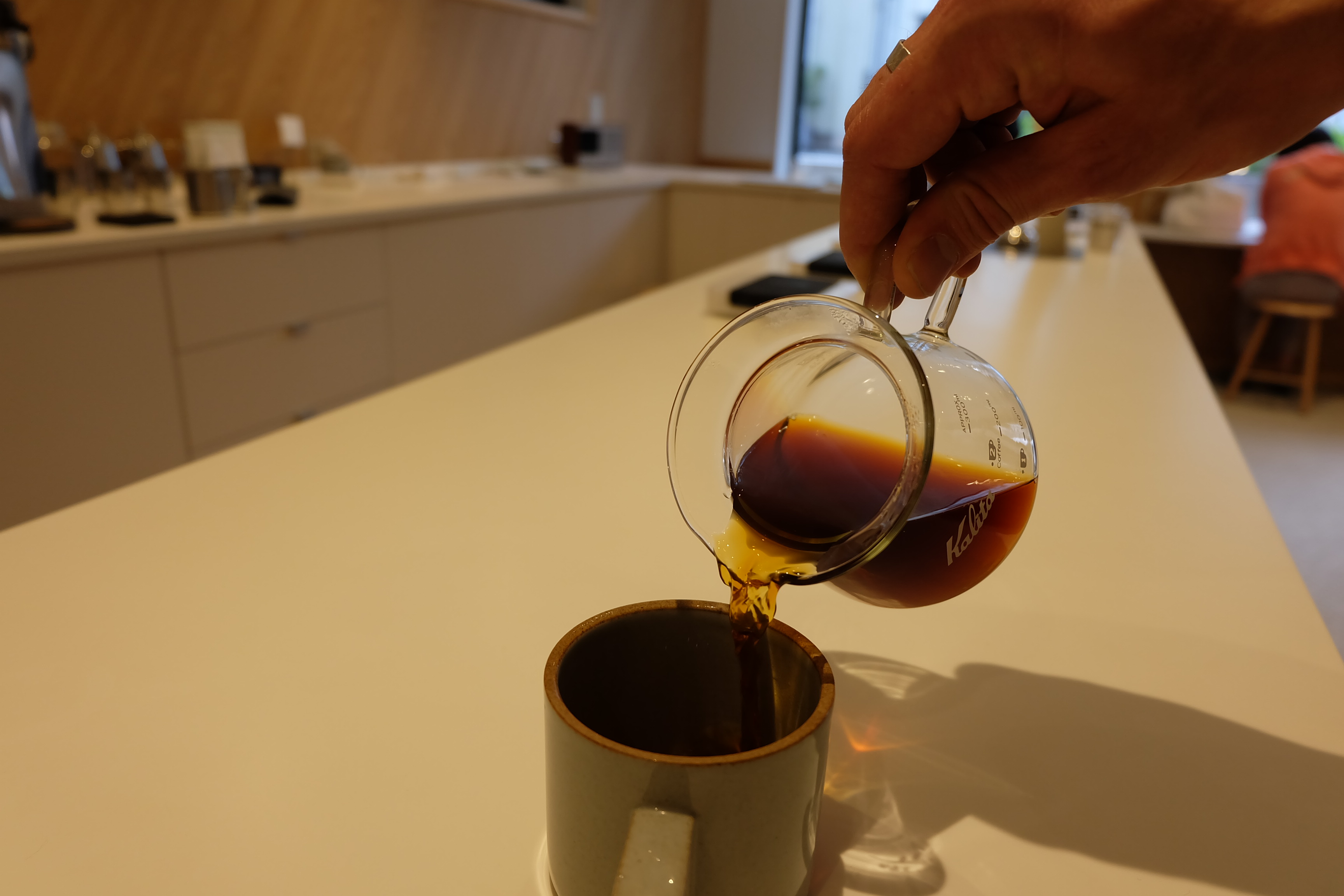 Pouring Coffee at PNB Coffee Meguro Tokyo Cafe