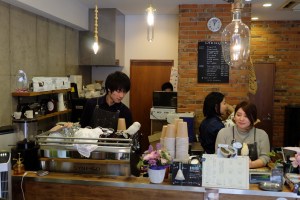 Staff at Amameria Espresso Shinagawa Tokyo Japan Cafe