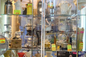 Window Display at Yamamoto Coffee Store in Shinjuku Tokyo Japan