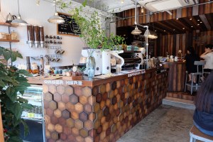 Interior Wide Shot of Unlimited Coffee Bar in Narihira Tokyo Japan