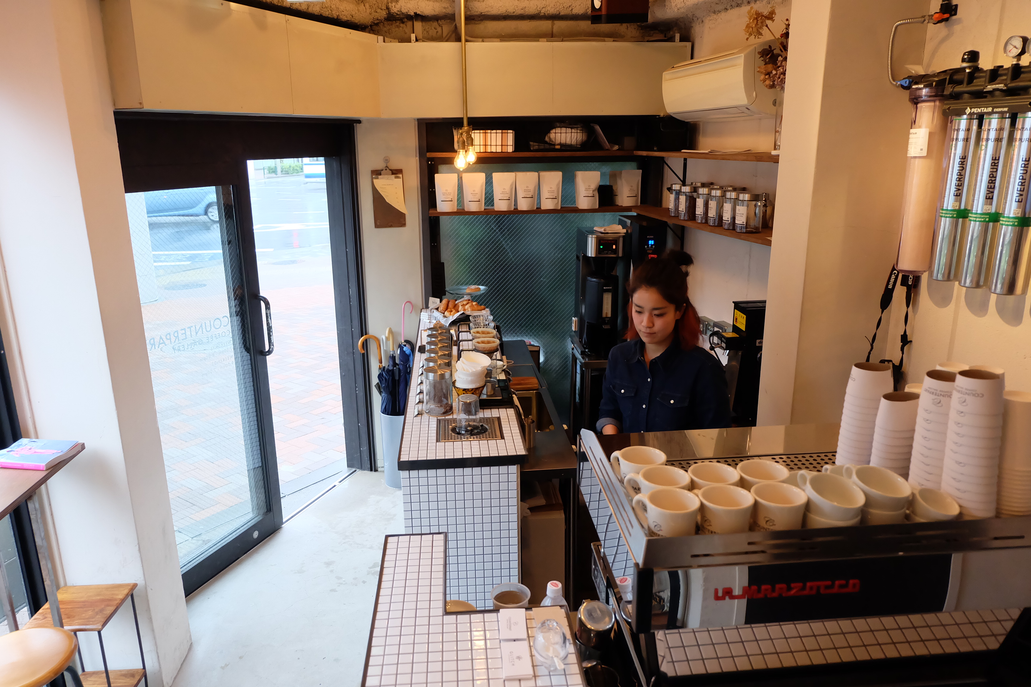 Inside Workspace at Counterpart Coffee Gallery Nishi Shinjuku Tokyo Japan