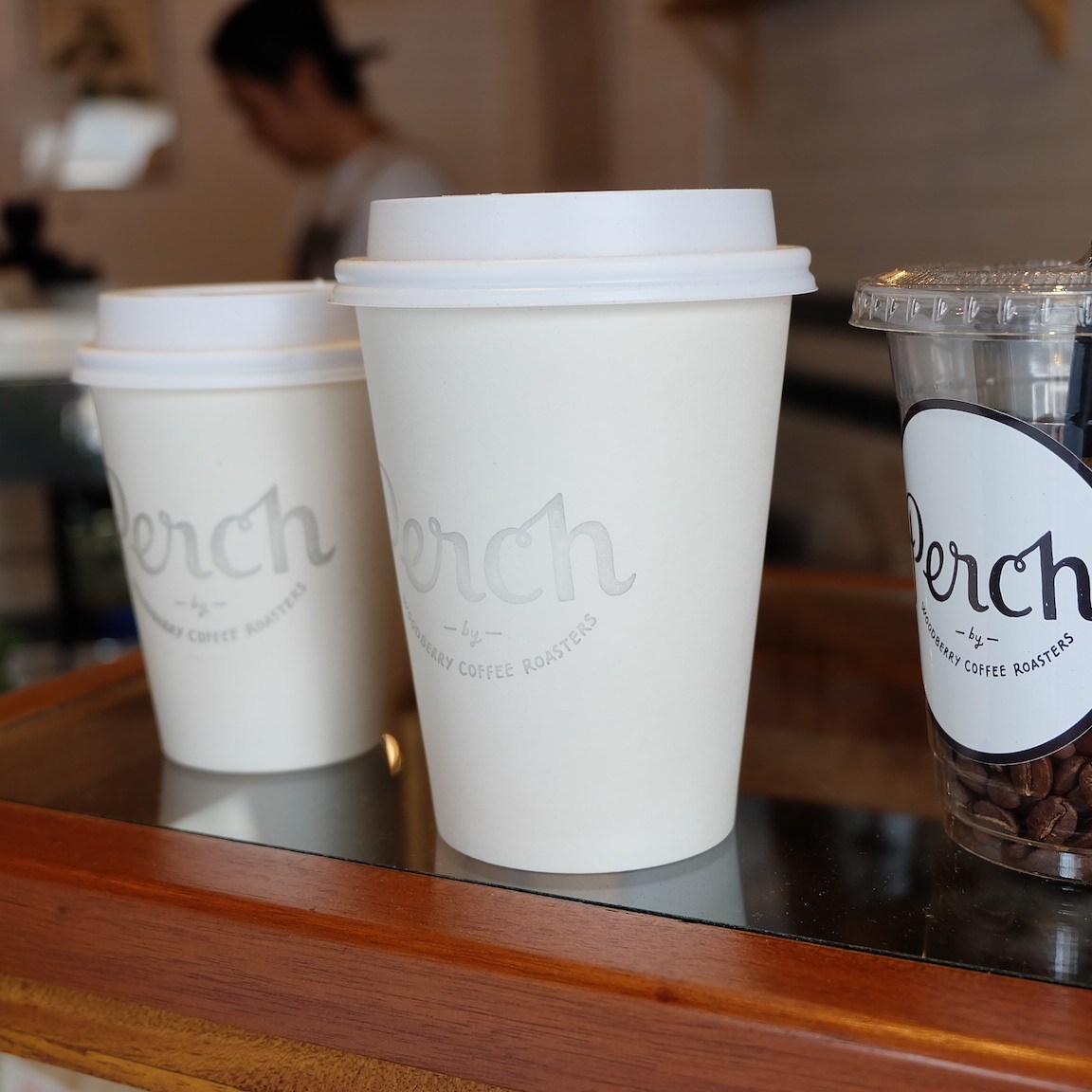 To-Go Coffee cups at Perch by Woodberry Coffee Roasters Tokyo Japan