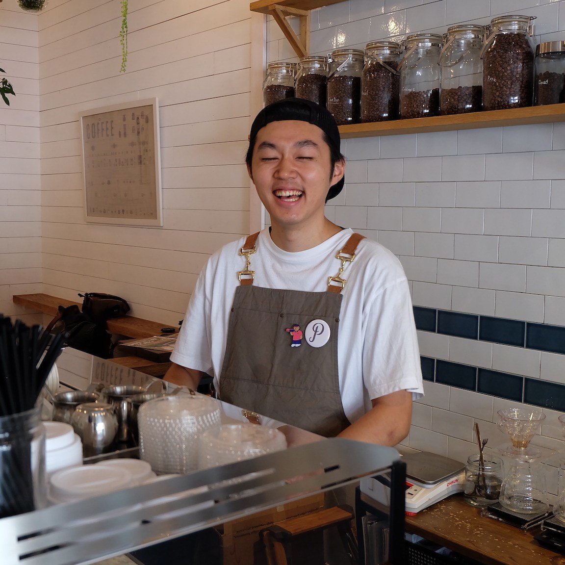Barista Smiles at Perch by Woodberry Coffee Roasters Tokyo Japan